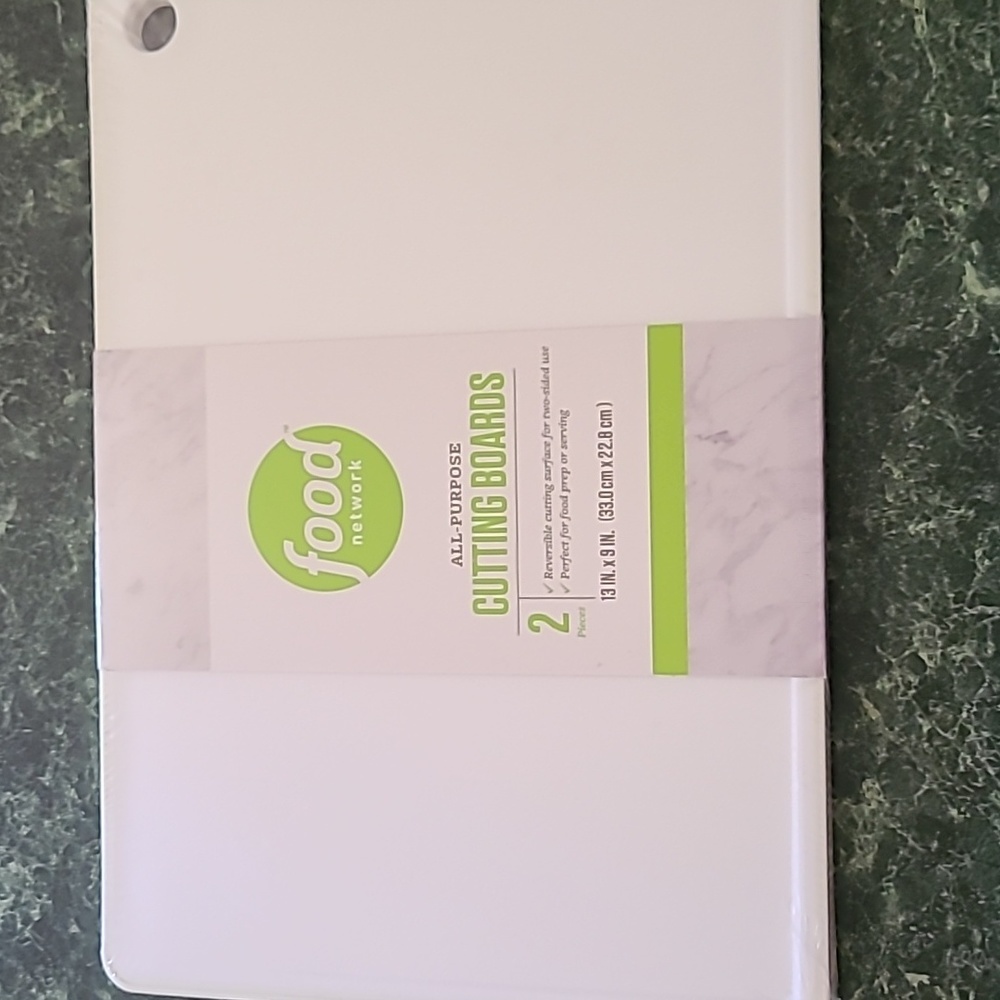FOOD NETWORK 2 PIECES ALL-PURPOSE WHITE CUTTING BOARDS
